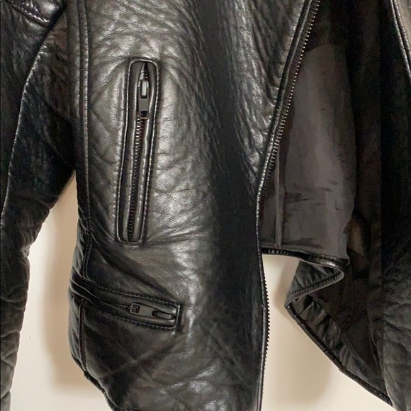 h&m black motto faux leather jacket - Picture 3 of 3